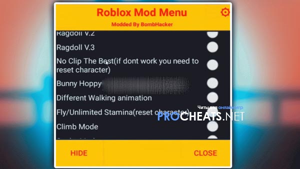Чит Mod Menu v2.488 на Роблокс