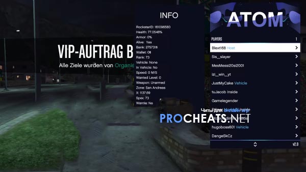 Чит Atom для GTA 5 v1.57