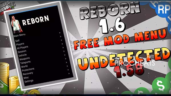 Чит Reborn v1.6 для GTA 5 Online 1.58