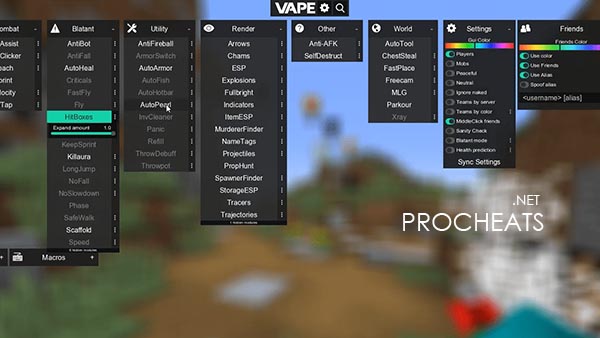 Чит Vape V4 и Vape Lite для Minecraft